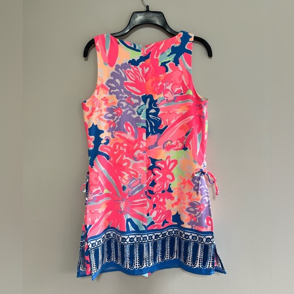 Lilly Pulitzer Donna Romper Dress in Beautiful Beach (Pink/Blue), size 4 - Picture 2 of 13